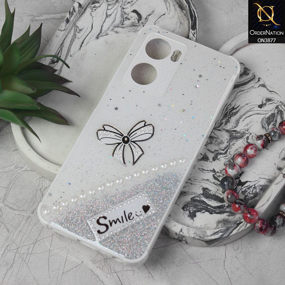 Oppo A57s  Cover - White - New Shine Soft Borders Camera Bumper Protection Glossy Logo Hole Case