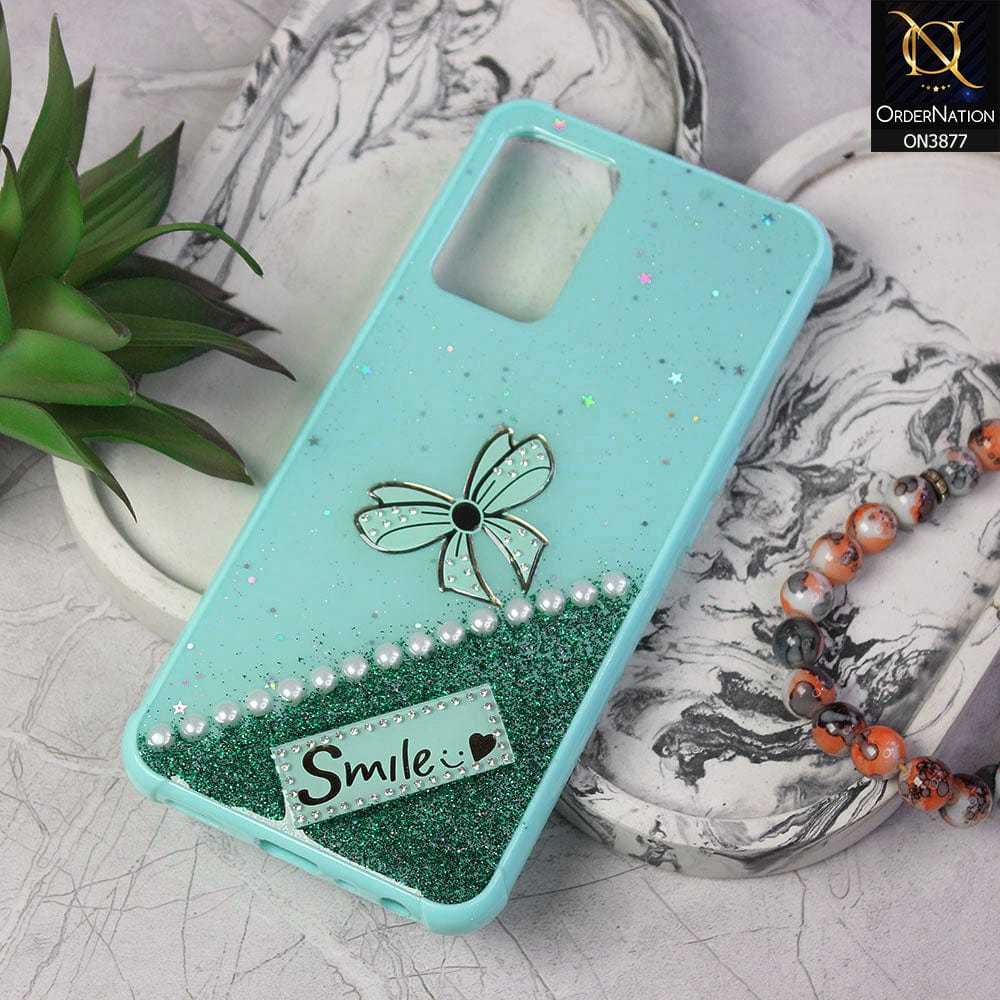 Oppo A76 Cover - Sea Green - New Shine Soft Borders Camera Bumper Protection Glossy Logo Hole Case