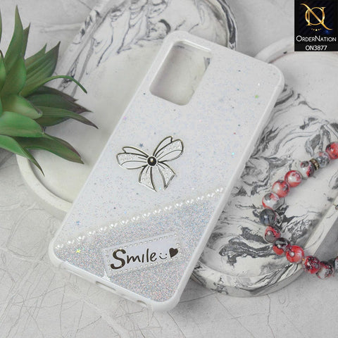 Oppo A96 4G  Cover - White - New Shine Soft Borders Camera Bumper Protection Glossy Logo Hole Case