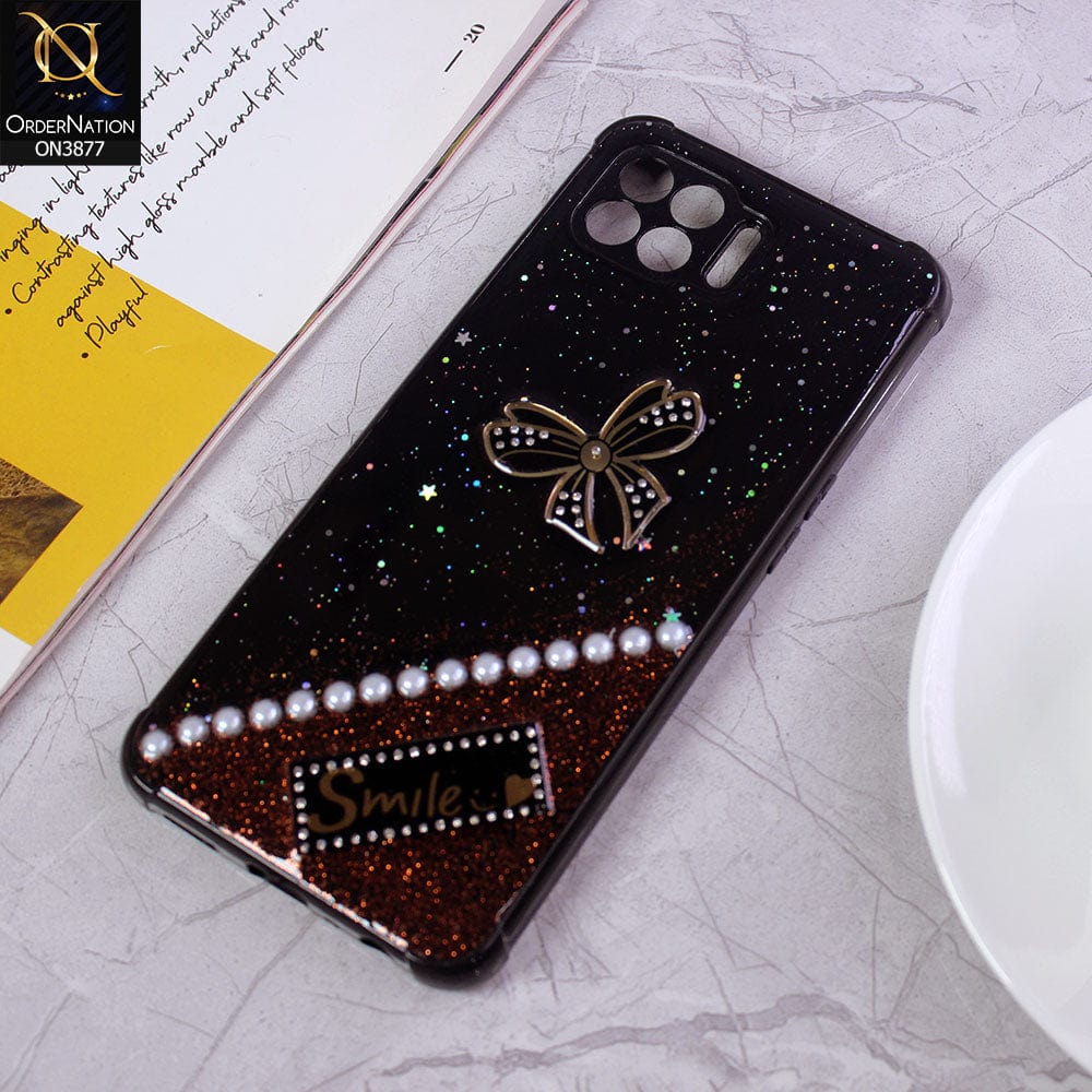 Oppo Reno 4F  Cover - Black - New Shine Soft Borders Camera Bumper Protection Glossy Logo Hole Case
