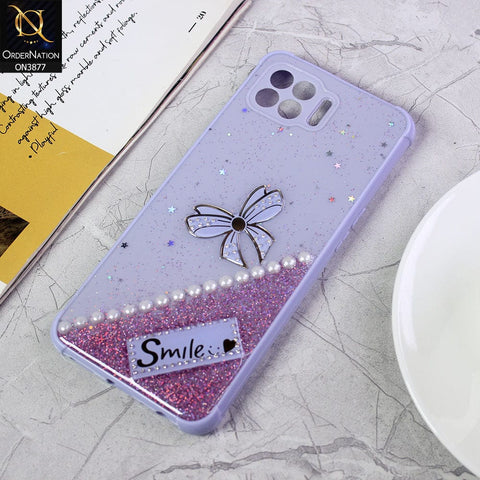 Oppo F17 Pro Cover - Purple - New Shine Soft Borders Camera Bumper Protection Glossy Logo Hole Case