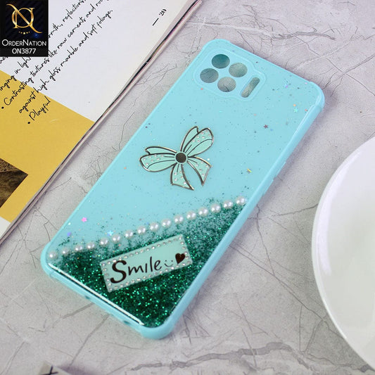 Oppo Reno 4F Cover - Sea Green - New Shine Soft Borders Camera Bumper Protection Glossy Logo Hole Case