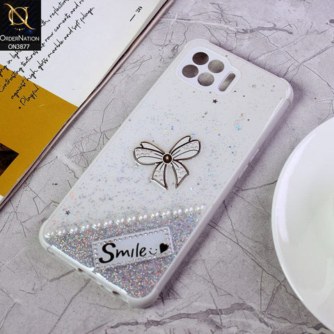 Oppo F17 Pro  Cover - White - New Shine Soft Borders Camera Bumper Protection Glossy Logo Hole Case