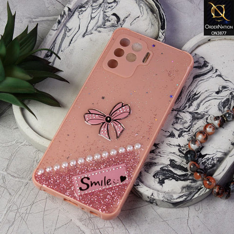 Oppo F19 Pro  Cover - Pink - New Shine Soft Borders Camera Bumper Protection Glossy Logo Hole Case