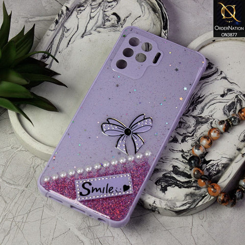 Oppo A94 Cover - Purple - New Shine Soft Borders Camera Bumper Protection Glossy Logo Hole Case