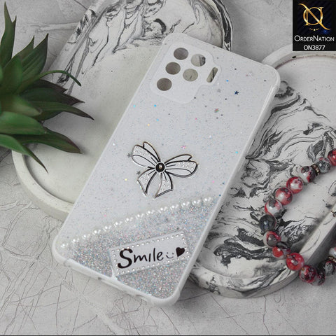 Oppo F19 Pro  Cover - White - New Shine Soft Borders Camera Bumper Protection Glossy Logo Hole Case