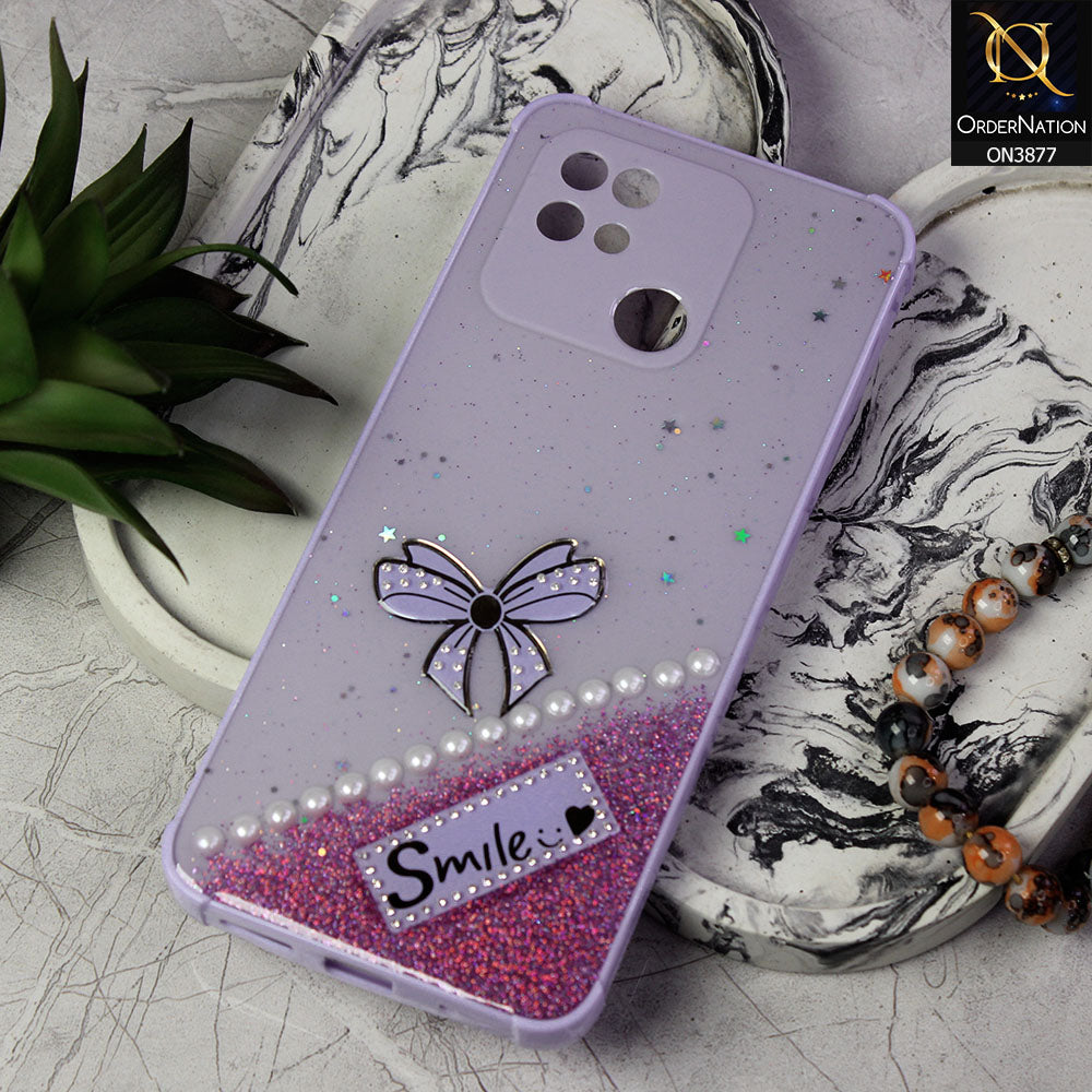 Xiaomi Redmi 10C Cover - Purple - New Shine Soft Borders Camera Bumper Protection Glossy Logo Hole Case