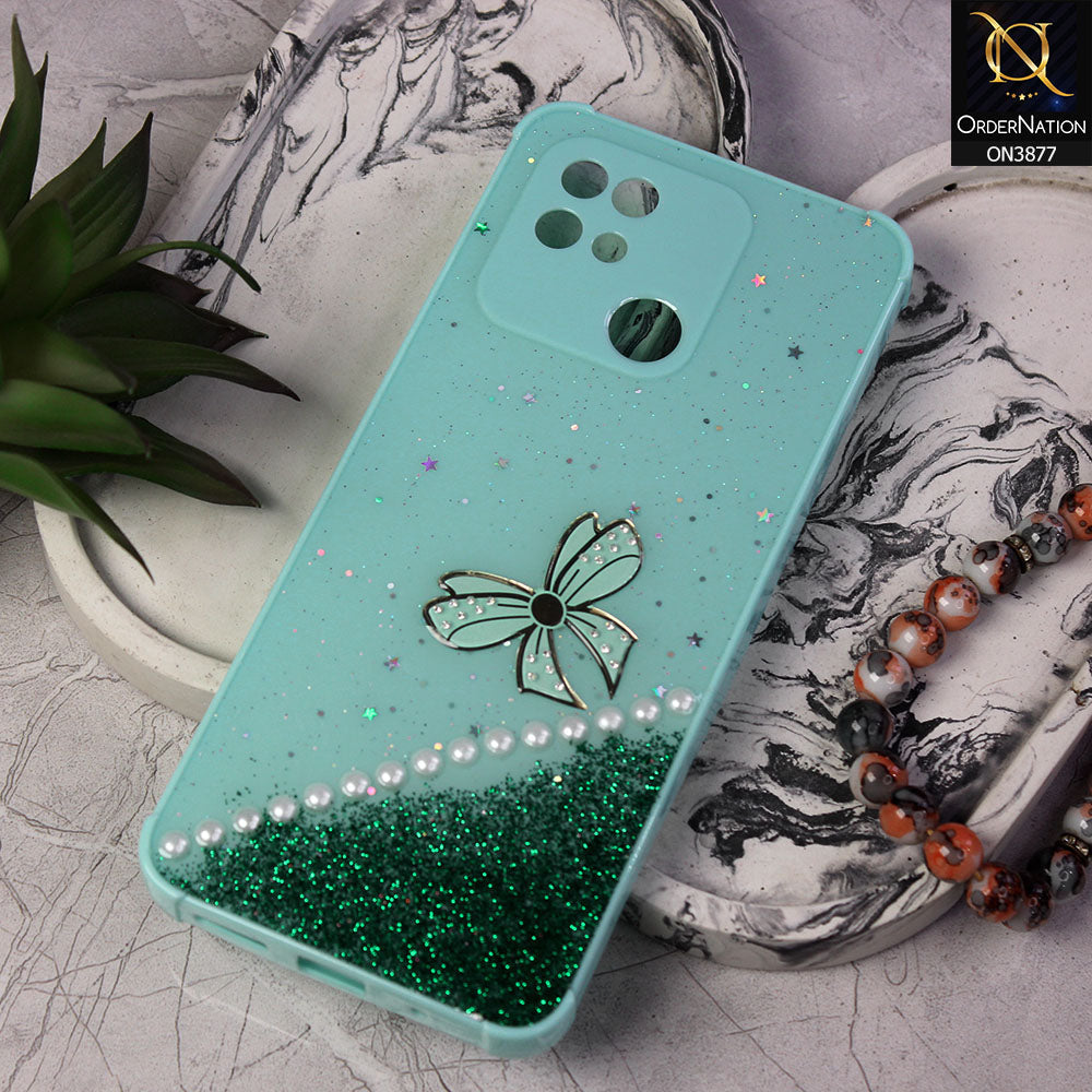 Xiaomi Redmi 10C Cover - Sea Green - New Shine Soft Borders Camera Bumper Protection Glossy Logo Hole Case