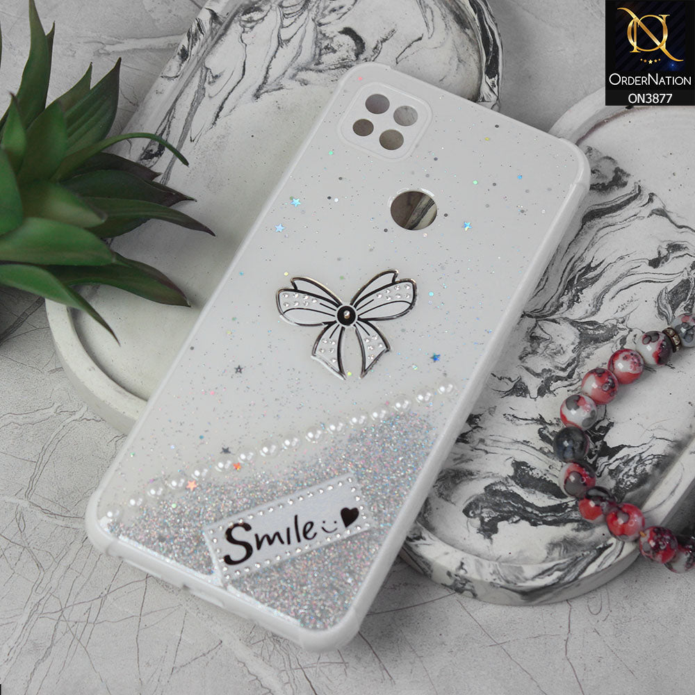 Xiaomi Redmi 10A  Cover - White - New Shine Soft Borders Camera Bumper Protection Glossy Logo Hole Case