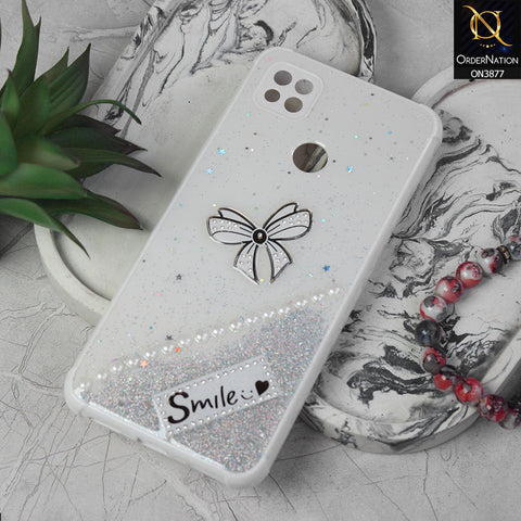 Xiaomi Redmi 10A  Cover - White - New Shine Soft Borders Camera Bumper Protection Glossy Logo Hole Case