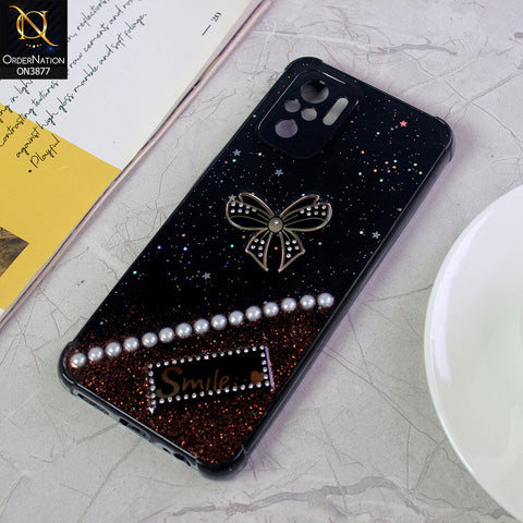 Xiaomi Redmi Note 10S  Cover - Black - New Shine Soft Borders Camera Bumper Protection Glossy Logo Hole Case