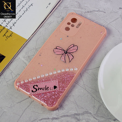 Xiaomi Redmi Note 10 4G  Cover - Pink - New Shine Soft Borders Camera Bumper Protection Glossy Logo Hole Case