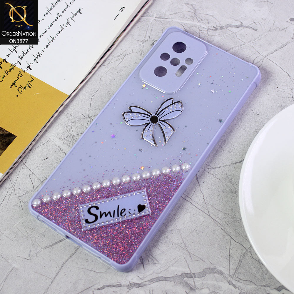 Xiaomi Redmi Note 10 4G Cover - Purple - New Shine Soft Borders Camera Bumper Protection Glossy Logo Hole Case
