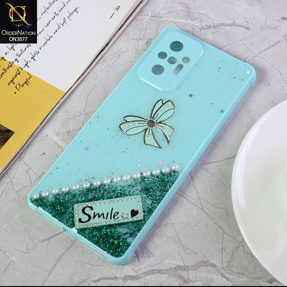 Xiaomi Redmi Note 10 4G Cover - Sea Green - New Shine Soft Borders Camera Bumper Protection Glossy Logo Hole Case