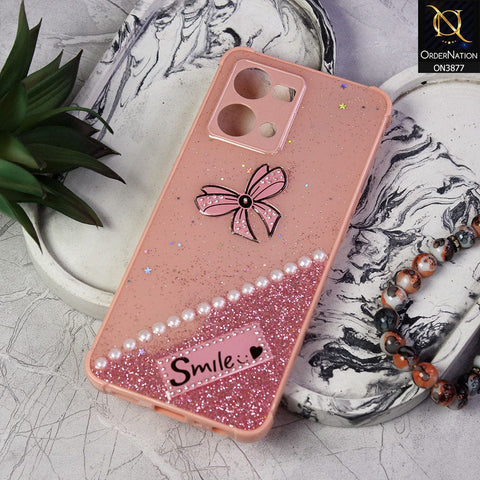 Oppo Reno 7 4G  Cover - Pink - New Shine Soft Borders Camera Bumper Protection Glossy Logo Hole Case