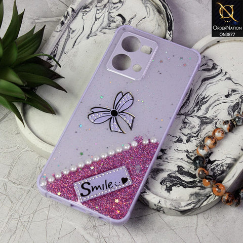 Oppo F21 Pro 4G Cover - Purple - New Shine Soft Borders Camera Bumper Protection Glossy Logo Hole Case