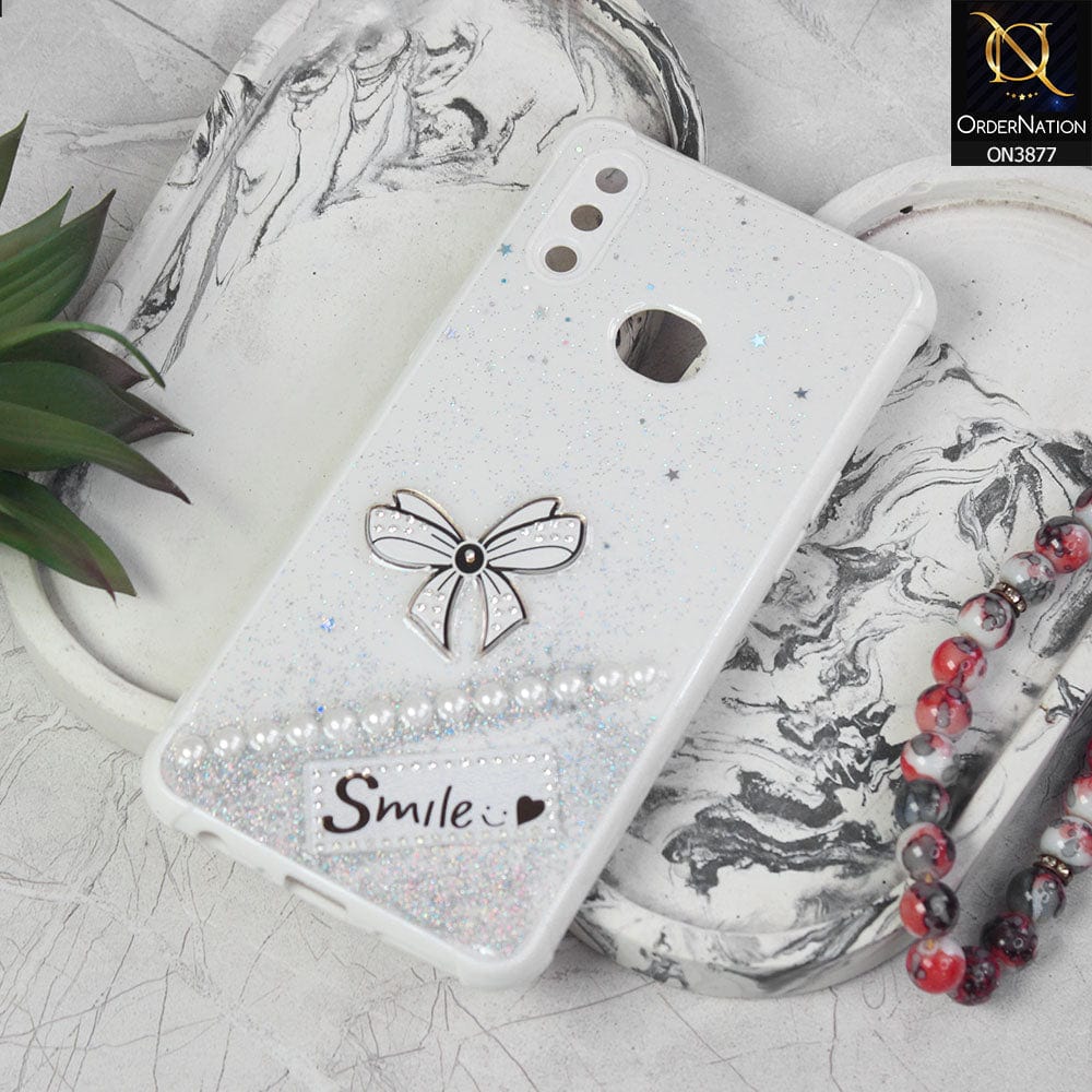 Samsung Galaxy A10s  Cover - White - New Shine Soft Borders Camera Bumper Protection Glossy Logo Hole Case