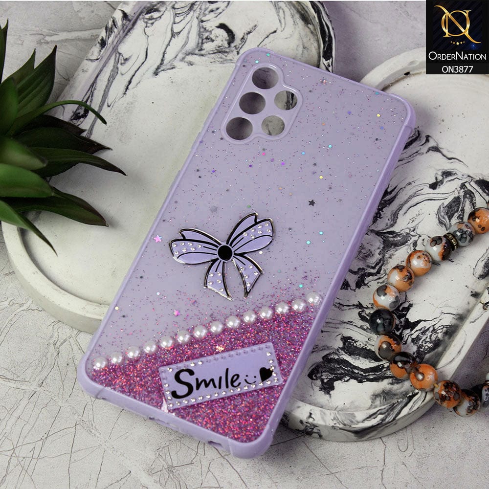 Samsung Galaxy A32 Cover - Purple - New Shine Soft Borders Camera Bumper Protection Glossy Logo Hole Case