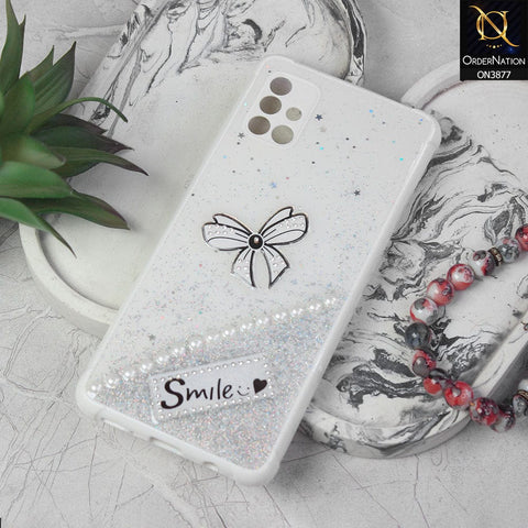 Samsung Galaxy A51  Cover - White - New Shine Soft Borders Camera Bumper Protection Glossy Logo Hole Case