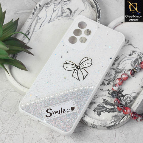Samsung Galaxy A52  Cover - White - New Shine Soft Borders Camera Bumper Protection Glossy Logo Hole Case