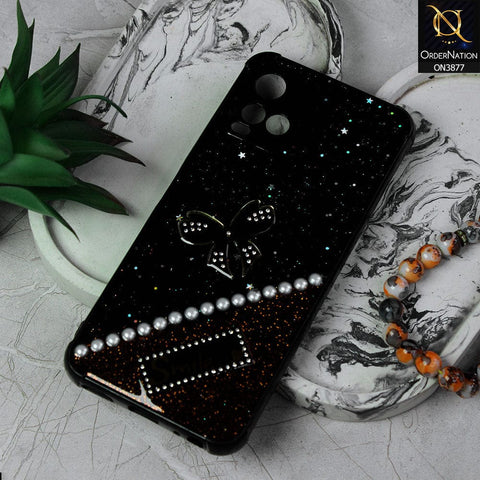 Vivo Y21a  Cover - Black - New Shine Soft Borders Camera Bumper Protection Glossy Logo Hole Case