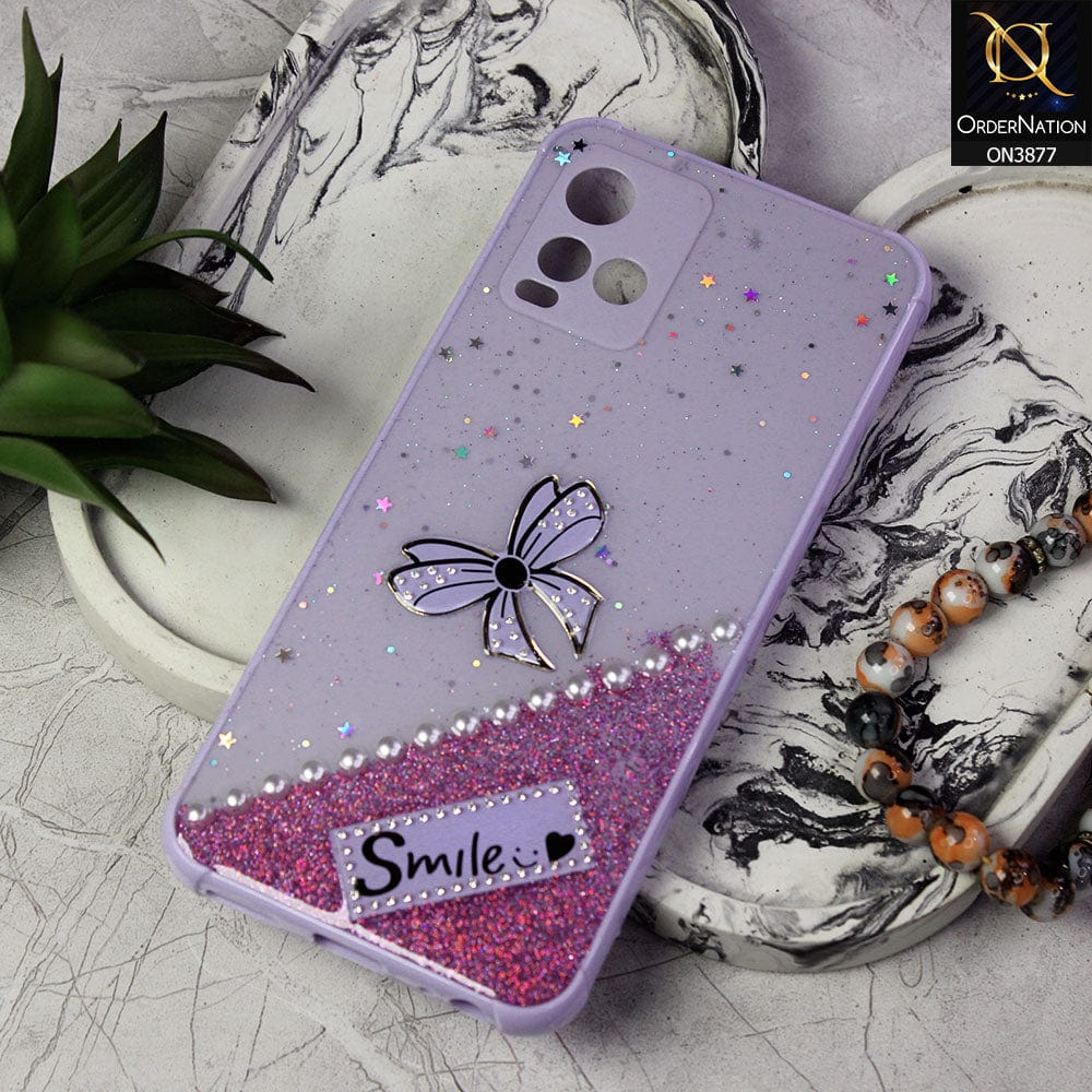 Vivo Y21e Cover - Purple - New Shine Soft Borders Camera Bumper Protection Glossy Logo Hole Case