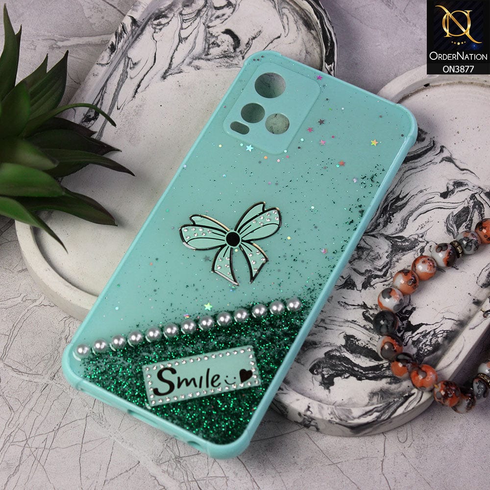 vivo Y33t  Cover - Sea Green - New Shine Soft Borders Camera Bumper Protection Glossy Logo Hole Case