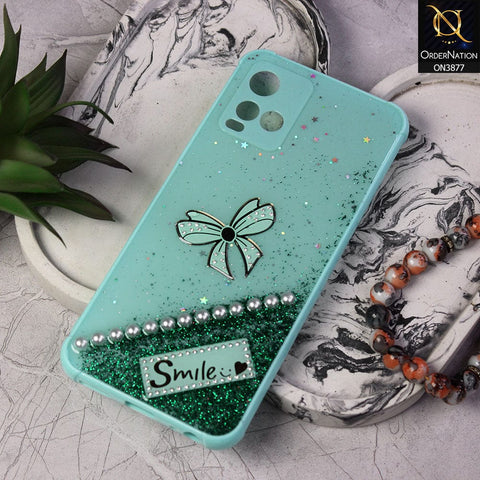 vivo Y33t  Cover - Sea Green - New Shine Soft Borders Camera Bumper Protection Glossy Logo Hole Case