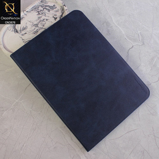 Apple iPad (2022) Cover - Dark Blue- PU Leather Texture Smart Book Foldable Case