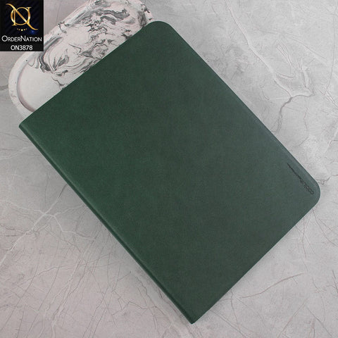 Apple iPad (2022) Cover - Dark Green - PU Leather Texture Smart Book Foldable Case