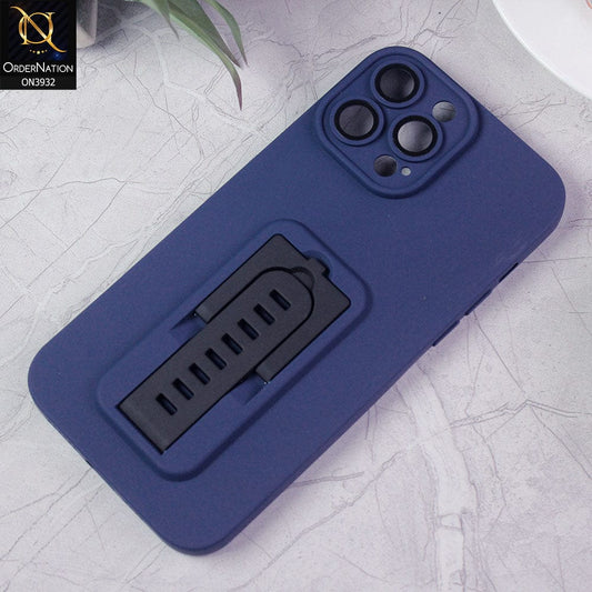 iPhone 13 Pro Max Cover - Blue - New Professional Camera Lense Bumper Protection Case With Stand