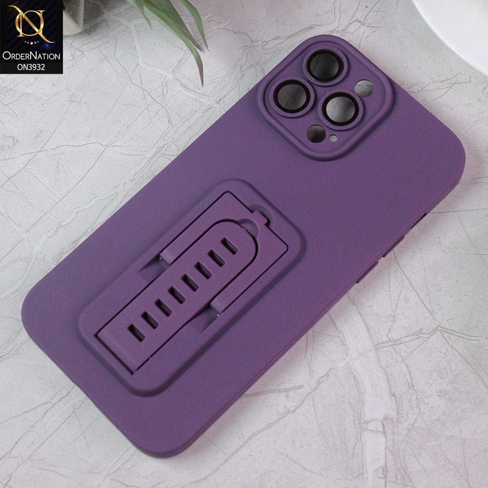iPhone 13 Pro Max Cover - Purple - New Professional Camera Lense Bumper Protection Case With Stand