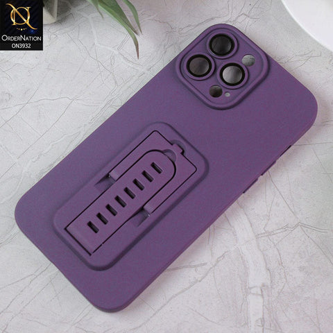 iPhone 14 Pro Max Cover - Purple - New Professional Camera Lense Bumper Protection Case With Stand