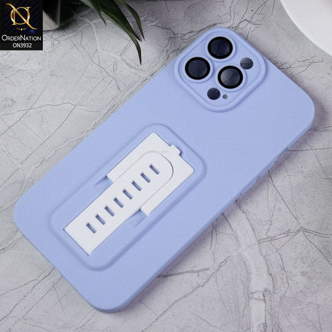 iPhone 13 Pro Max Cover - Sky Blue - New Professional Camera Lense Bumper Protection Case With Stand