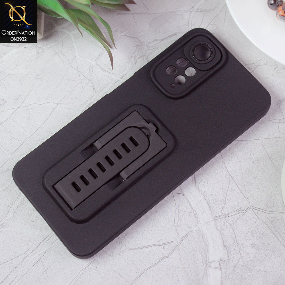 Xiaomi Redmi Note 11S Cover - Black - New Professional Camera Lense Bumper Protection Case With Stand