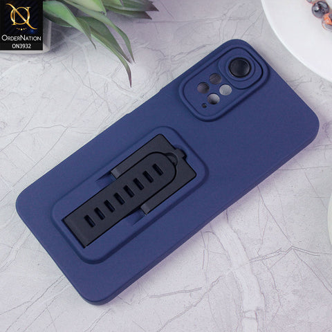 Xiaomi Redmi Note 11 Cover - Blue - New Professional Camera Lense Bumper Protection Case With Stand