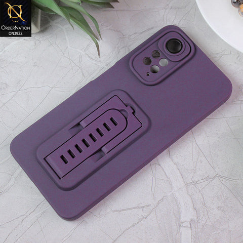 Xiaomi Redmi Note 11 Cover - Purple - New Professional Camera Lense Bumper Protection Case With Stand