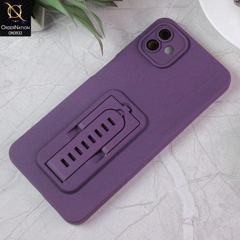 Samsung Galaxy A04 Cover - Purple - New Professional Camera Lense Bumper Protection Case With Stand