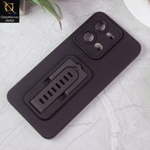 Vivo V25 5G Cover - Black - New Professional Camera Lense Bumper Protection Case With Stand