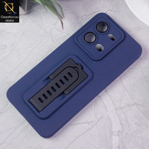 Vivo V25 5G Cover - Blue - New Professional Camera Lense Bumper Protection Case With Stand