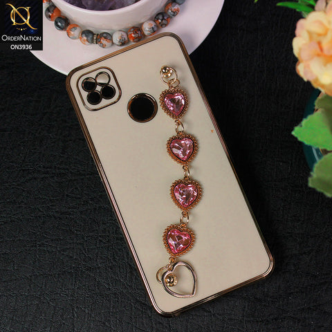 Xiaomi Redmi 10A Cover - Skin - New Electroplating Silk Shiny Camera Bumper Soft Case With Heart Chain Holder
