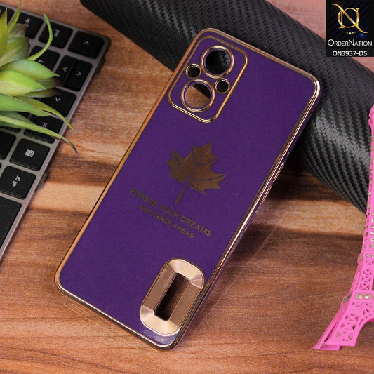 Oppo Reno7 Z 5G Cover - Design 5 - New Electroplating Borders Maple Leaf Chrome logo Hole Camera Protective Soft Silicone Case