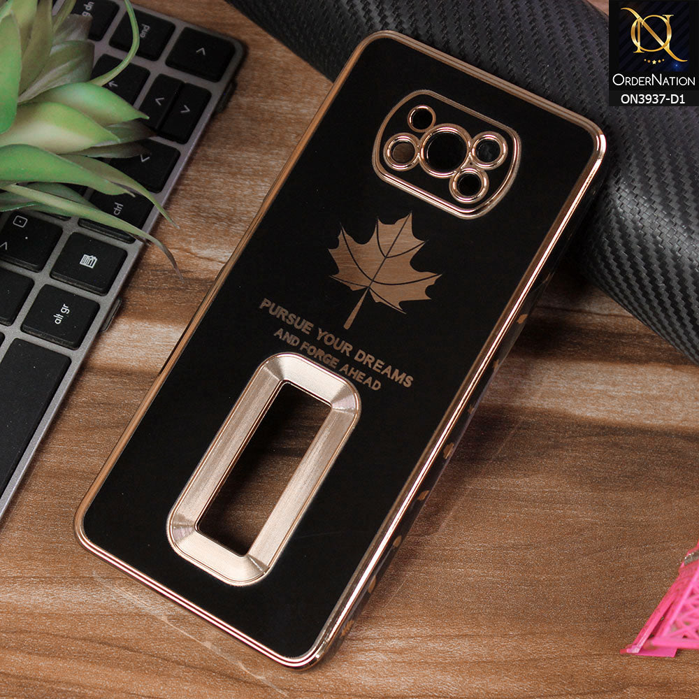 Xiaomi Poco X3 Pro Cover - Design 1 - New Electroplating Borders Maple Leaf Chrome logo Hole Camera Protective Soft Silicone Case