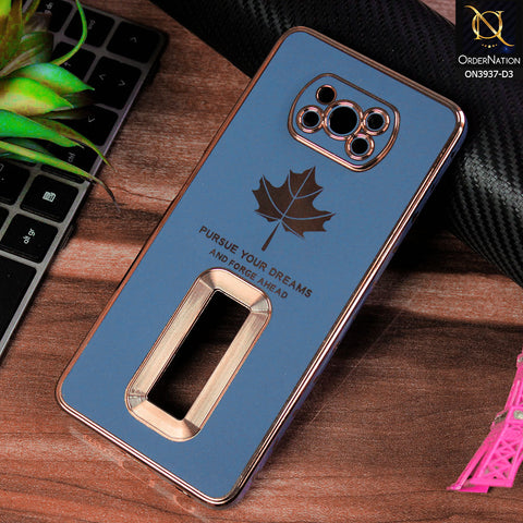 Xiaomi Poco X3 Pro  Cover - Design 3 - New Electroplating Borders Maple Leaf Chrome logo Hole Camera Protective Soft Silicone Case