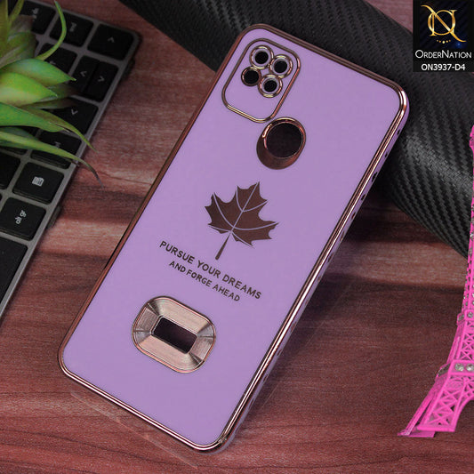 Xiaomi Redmi 9C Cover - Design 4 - New Electroplating Borders Maple Leaf Chrome logo Hole Camera Protective Soft Silicone Case