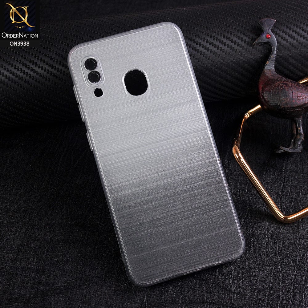 Samsung Galaxy A20 Cover - Design 2 - New Rainbow Style Soft Silicone Borders Clear Back Case With Electroplating Camera Ring