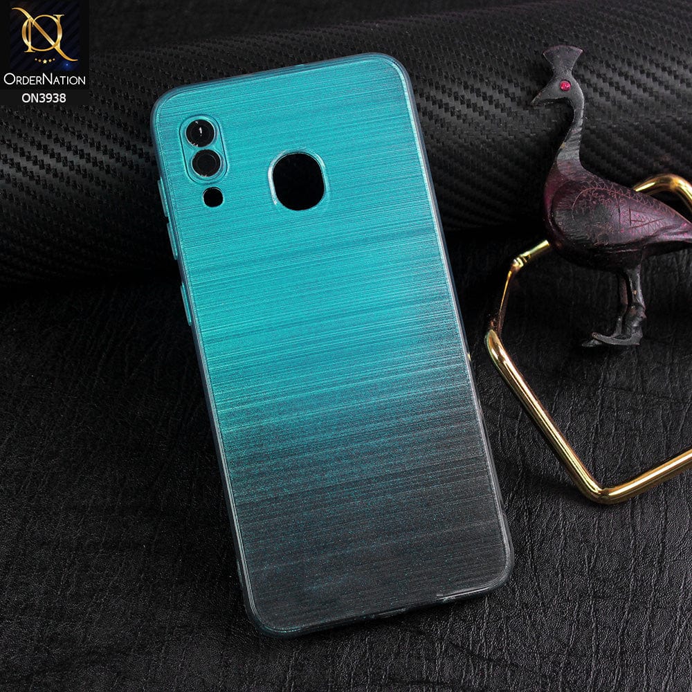 Samsung Galaxy A20 Cover - Design 7 - New Rainbow Style Soft Silicone Borders Clear Back Case With Electroplating Camera Ring
