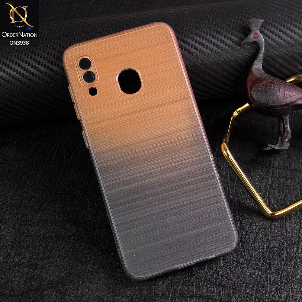 Samsung Galaxy A20 Cover - Design 8 - New Rainbow Style Soft Silicone Borders Clear Back Case With Electroplating Camera Ring