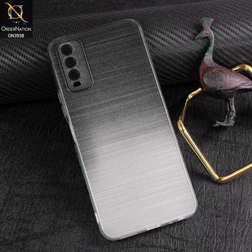 Vivo Y20i Cover - Design 1 - New Rainbow Style Soft Silicone Borders Clear Back Case With Electroplating Camera Ring