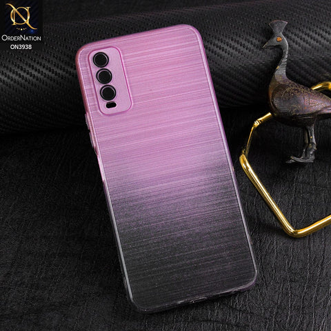 Vivo Y20i Cover - Design 3 - New Rainbow Style Soft Silicone Borders Clear Back Case With Electroplating Camera Ring